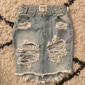 One Teaspoon Denim Skirt - Size: 25